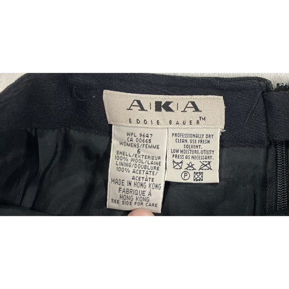 Vintage Eddie Bauer Aka Women's Size 6 Black Pencil Skirt 100% Wool Office Siren - Picture 6 of 11